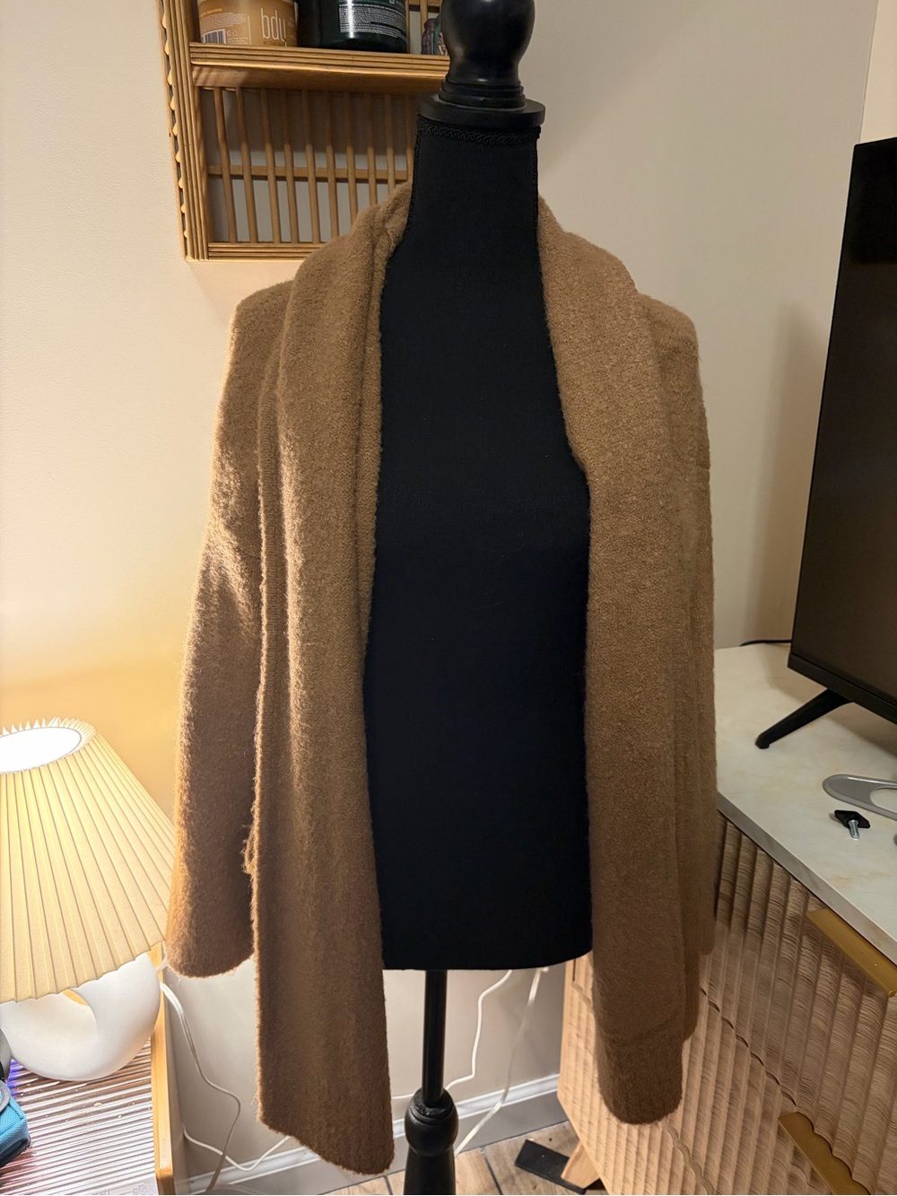Madewell Open-Front Camel Brown Cardigan Sweater